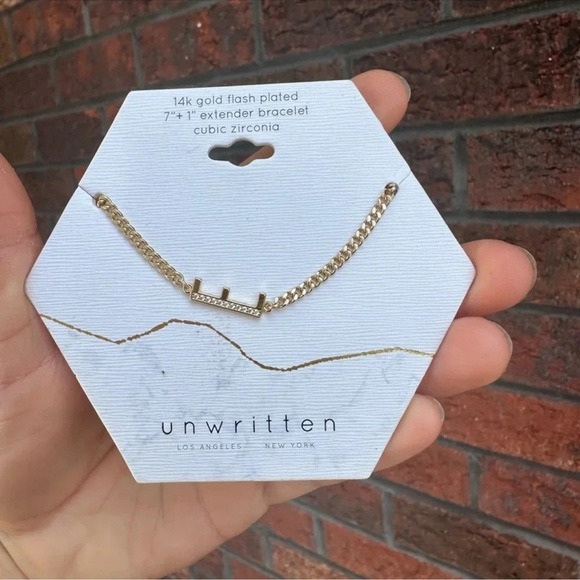 E Initial Gold Crystal Bracelet&Necklace Set - Picture 6 of 8